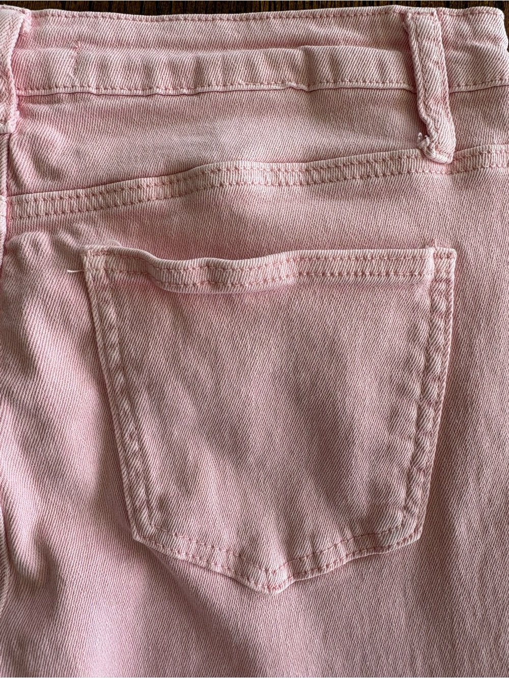 Zenana Wide Leg Raw Hem Dusty Pink Jeans Large Girly High Waist Measures 30x29 - Picture 3 of 14